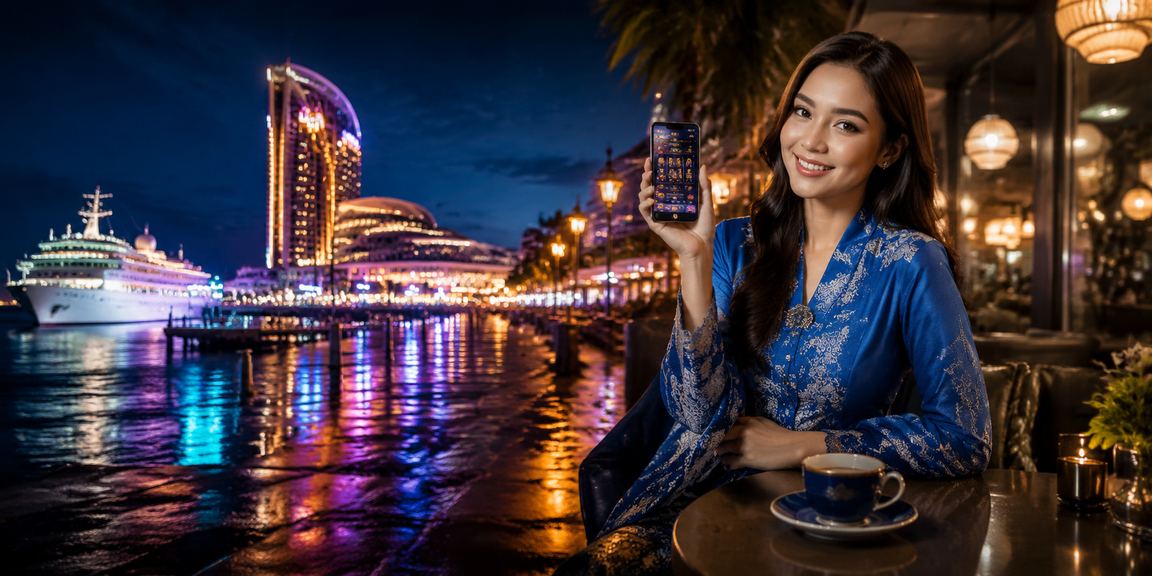 Pengguna Malaysia mengakses kasino mudah alih dengan pakaian baju kurung tradisional