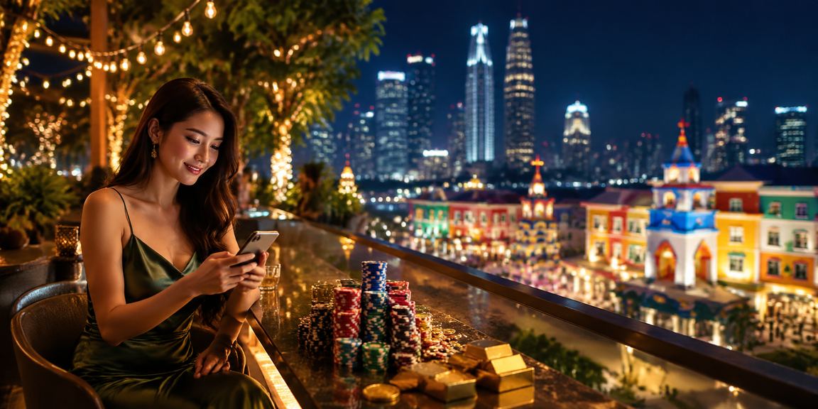 Pemain Malaysia bermain permainan kad poker gaya tempatan dalam talian